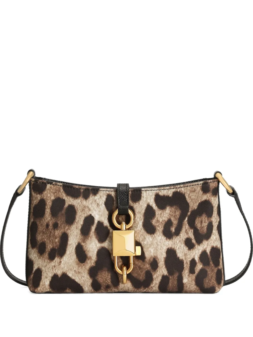 Dolce & Gabbana leopard-print padlock mini cross body bag - Neutrals