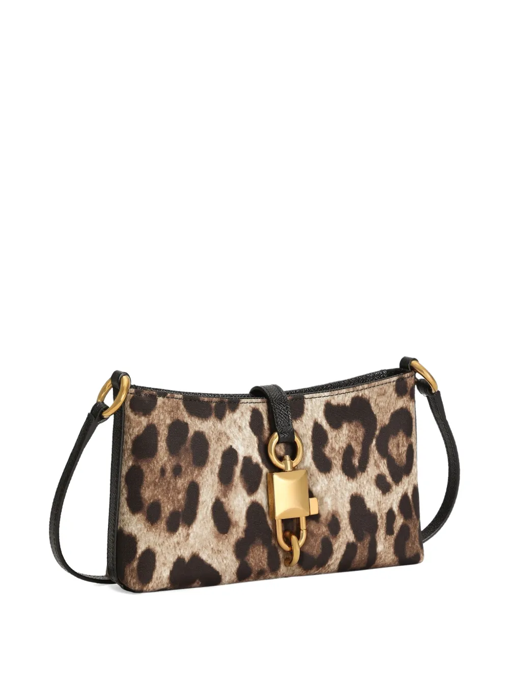 Dolce & Gabbana Schoudertas met dierenprint en slot Beige