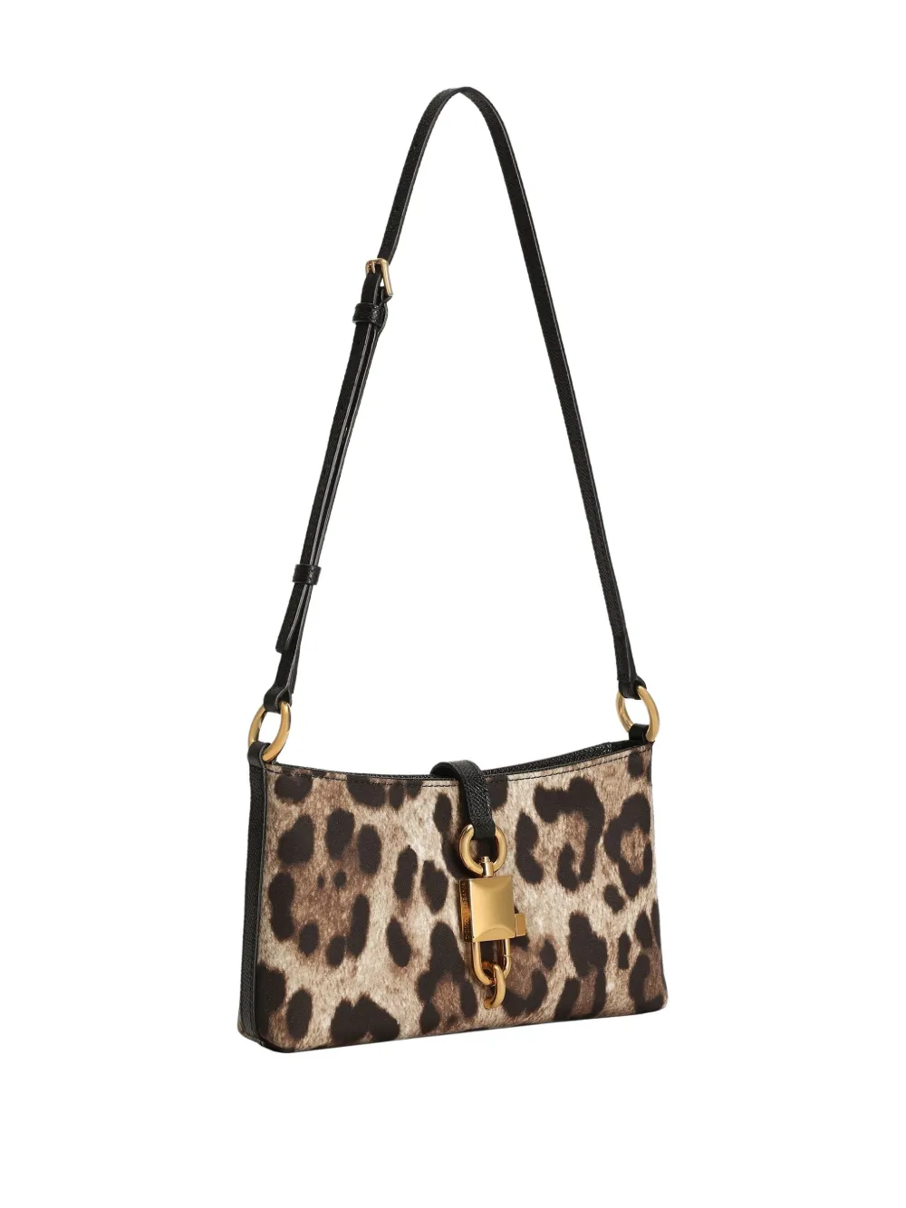 Dolce & Gabbana Schoudertas met dierenprint en slot Beige