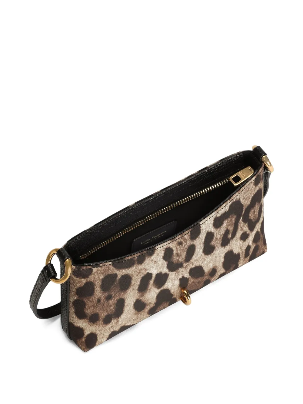 Dolce & Gabbana Schoudertas met dierenprint en slot Beige