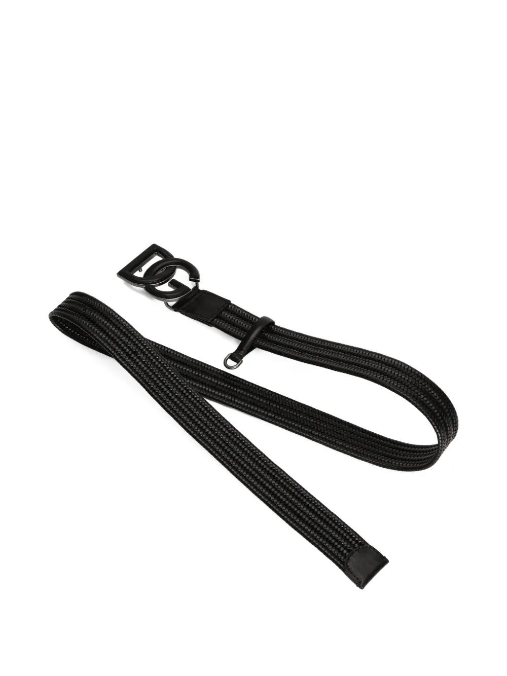 Dolce & Gabbana DG-plaque woven belt - Zwart