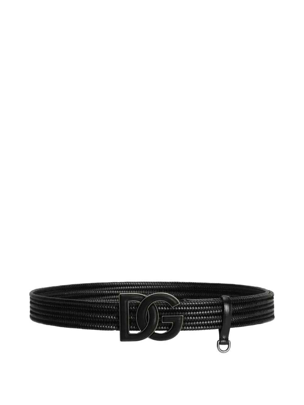 Dolce & Gabbana DG-plaque woven belt - Nero