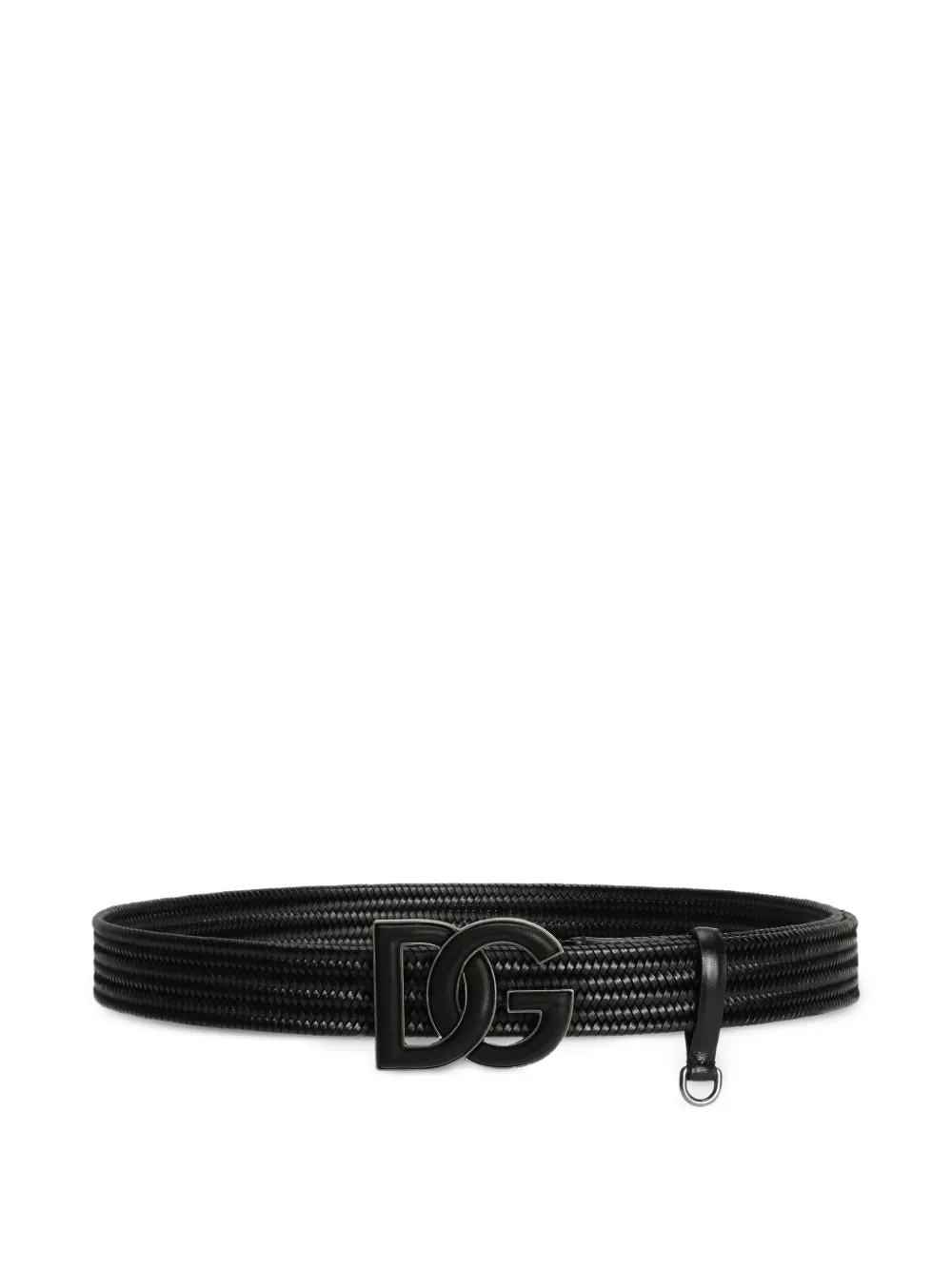 Dolce & Gabbana DG-plaque woven belt - Nero