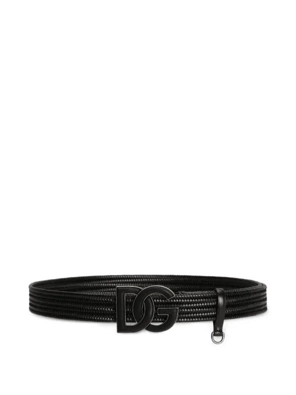 【美品】DOLCE & GABBANA ブラックレザーベルト Dolce & Gabbana DGプレート ベルト | ブラック | FARFETCH JP