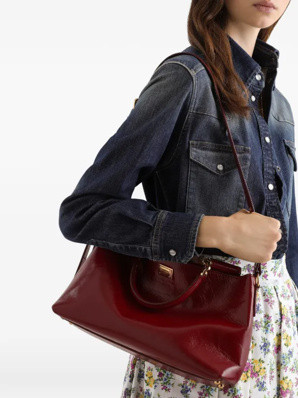 Dolce & Gabbana Vittoria レザーハンドバッグ M | レッド | FARFETCH JP