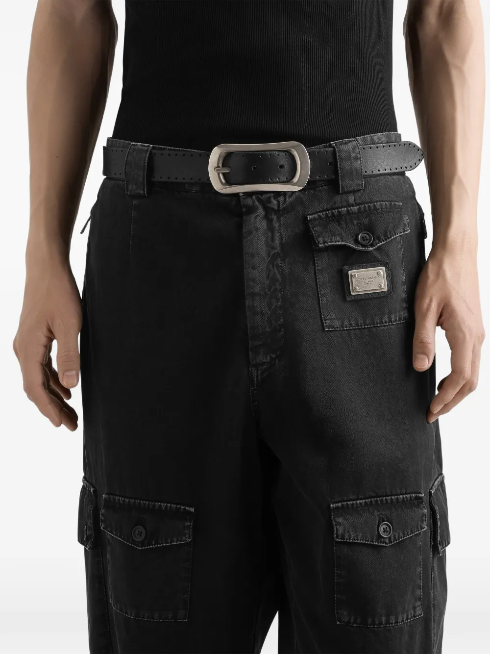 Dolce & Gabbana Gespriem met stikseldetail Zwart