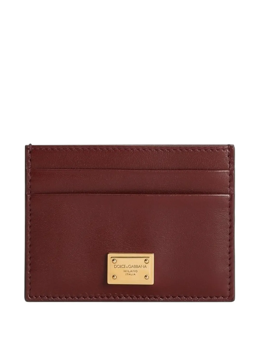 Dolce & Gabbana Logo-plaque Cardholder In Burgundy