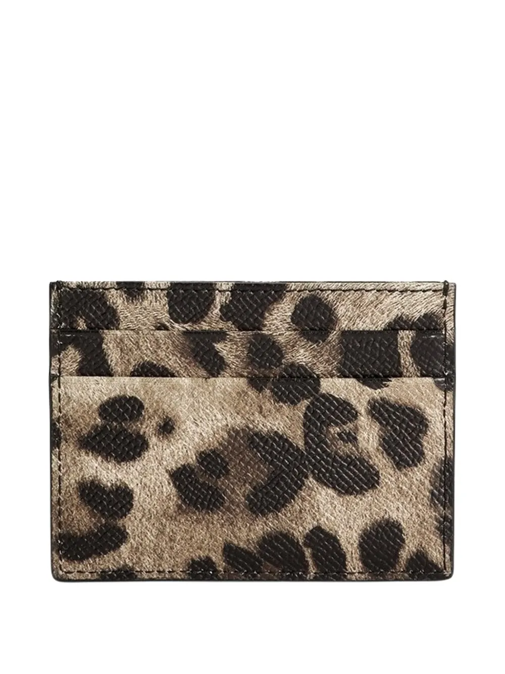 Dolce & Gabbana leopard-print logo-plaque cardholder - Bruin
