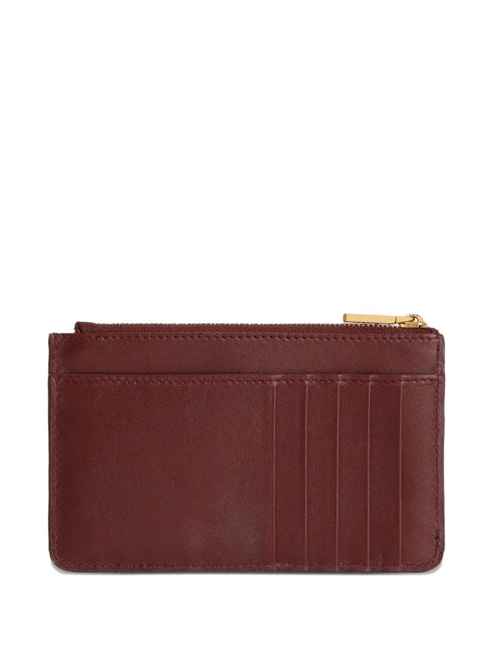 Dolce & Gabbana zip logo-plaque cardholder - Rood