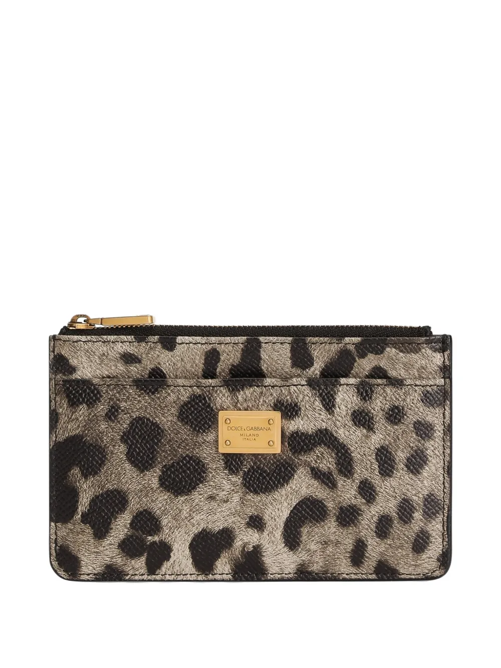 Dolce & Gabbana leopard-print plaque wallet | Brown | Image 1
