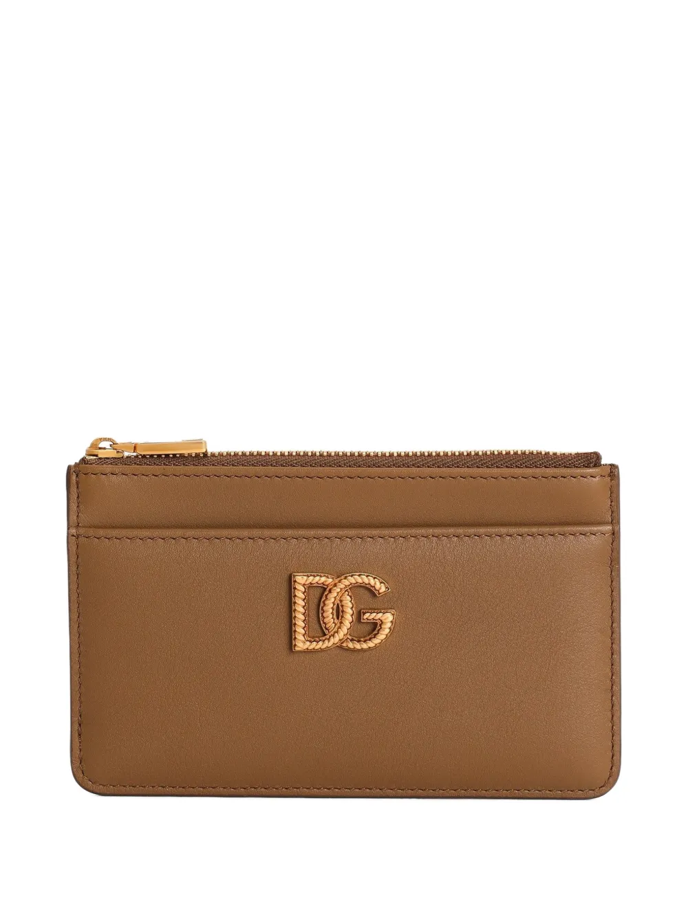Dolce & Gabbana calfskin card holder with DG logo - Marrone