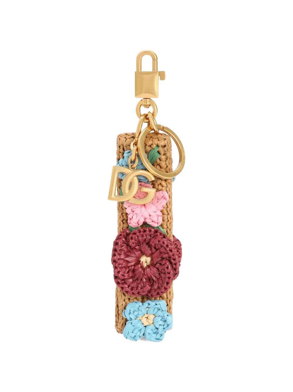 Dolce & Gabbana crochet raffia keychain - Toni neutri