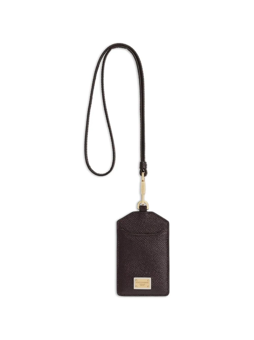 Dolce & Gabbana Dauphine calfskin keychain with plate - Rot