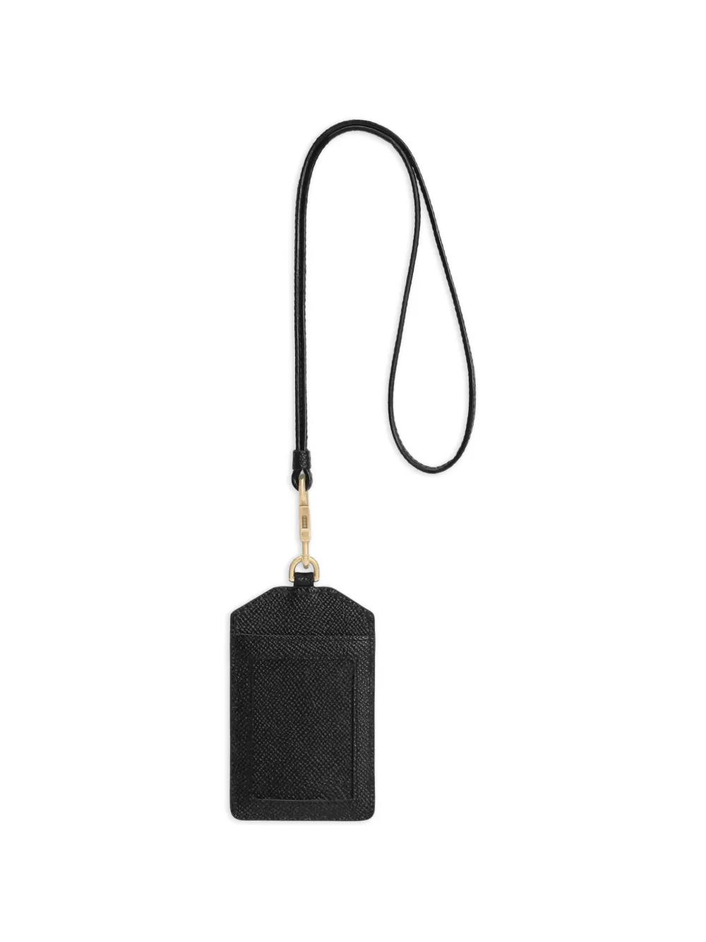 Dolce & Gabbana Dauphine kalfsleren sleutelhanger met plaat Zwart