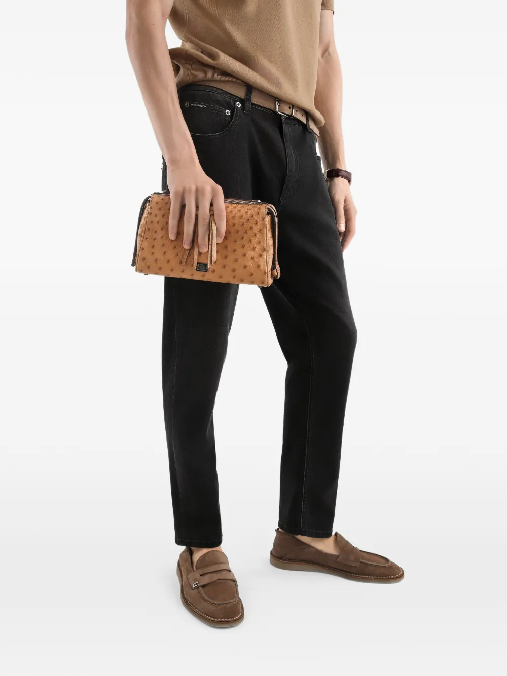 Dolce & Gabbana Vittoria textured shoulder bag - Bruin