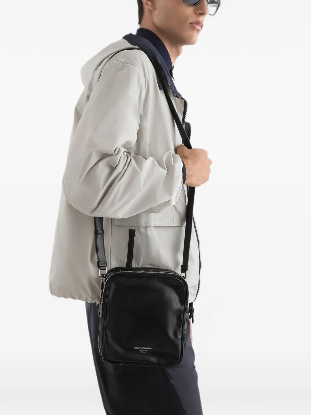 Dolce & Gabbana Schoudertas met rits en zak Zwart