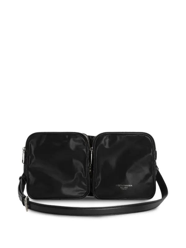 ✨希少✨ドルガバ　メッセンジ ャーバッグ ショルダーバッグ ナイロン 黒　レザー Dolce & Gabbana レザー メッセンジャーバッグ | ブラック | FARFETCH JP