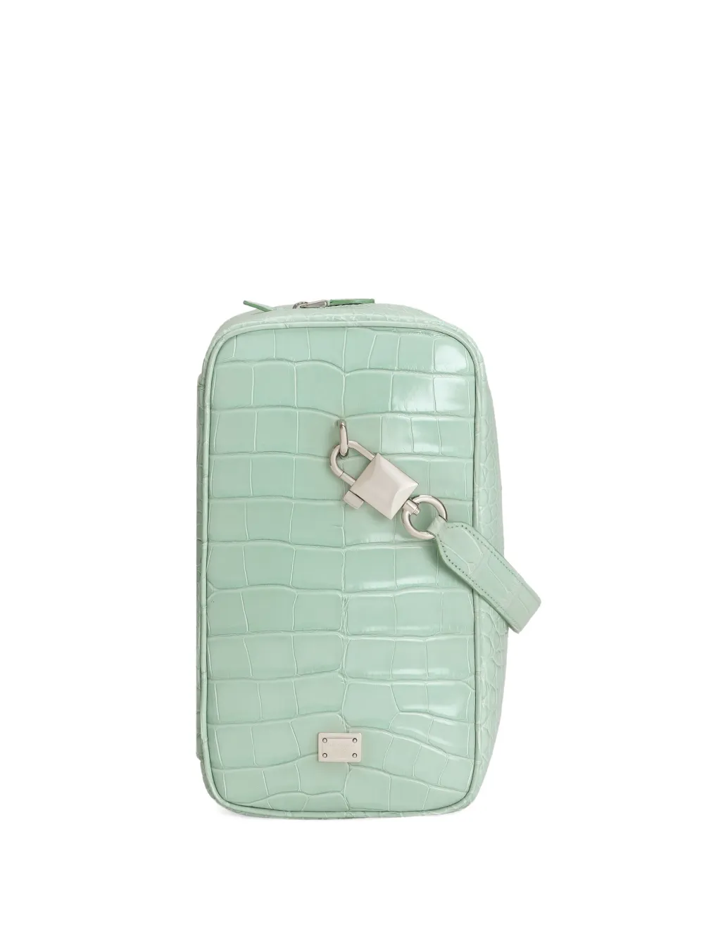 Dolce & Gabbana lock polished alligator handbag - Green