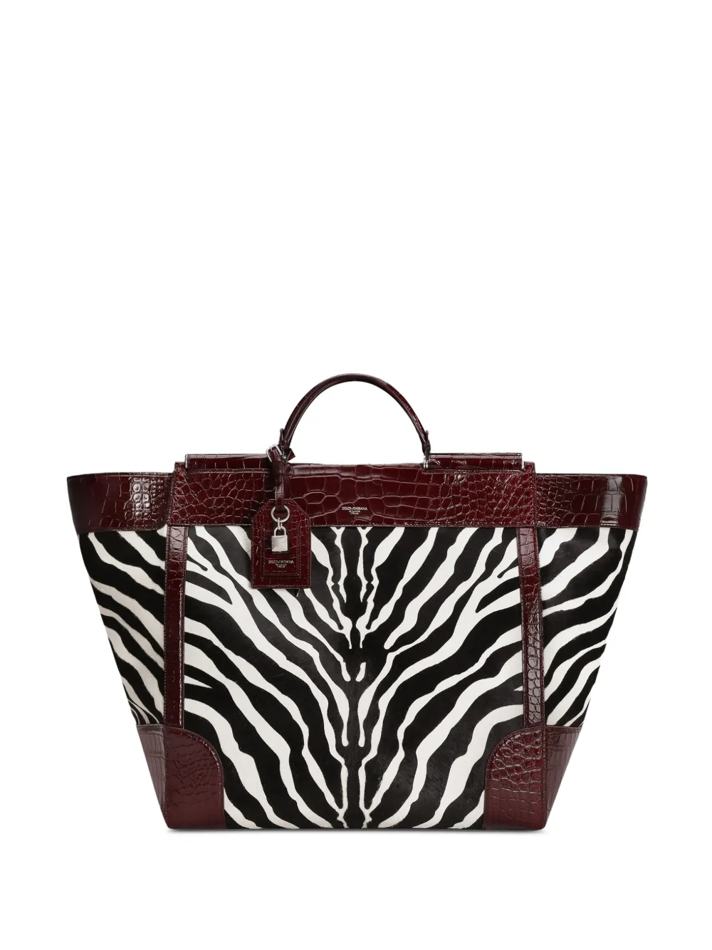 Dolce & Gabbana sicily pony and polished alligator tote bag - White