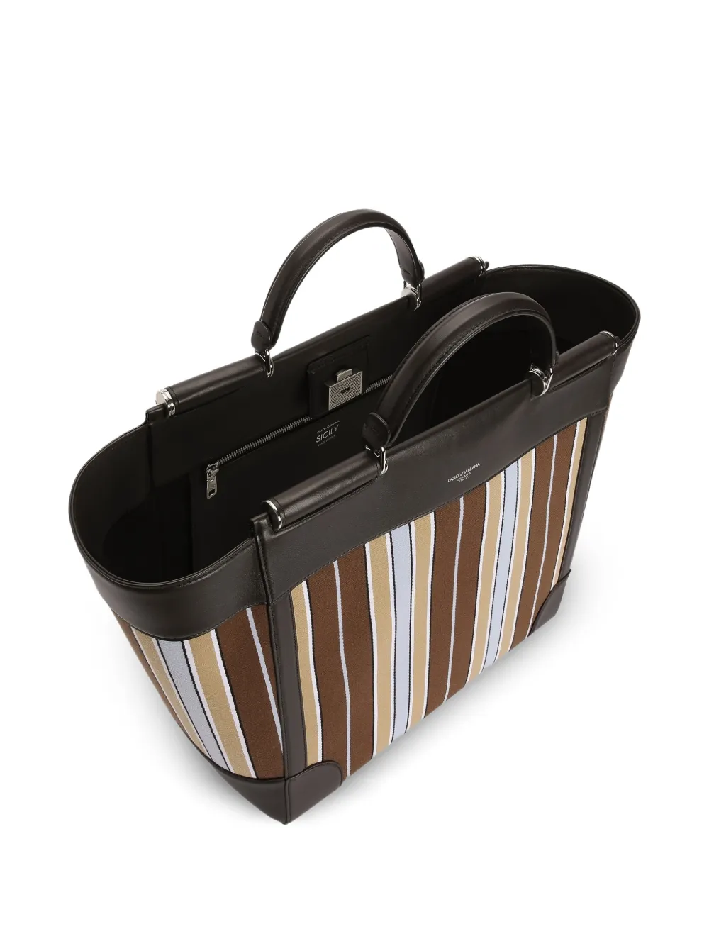 Dolce & Gabbana Sicily stoffen shopper met jacquard Bruin