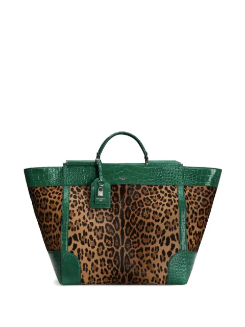 Dolce & Gabbana Sicily handbag in polished alligator and leo pony 