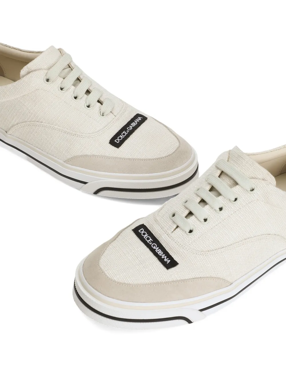 Dolce & Gabbana Sailing linnen sneakers Beige