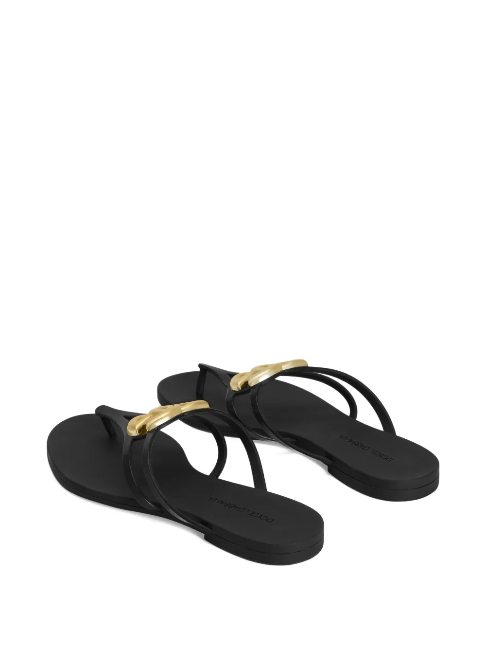 Dolce & Gabbana logo plaque flip-flops Zwart