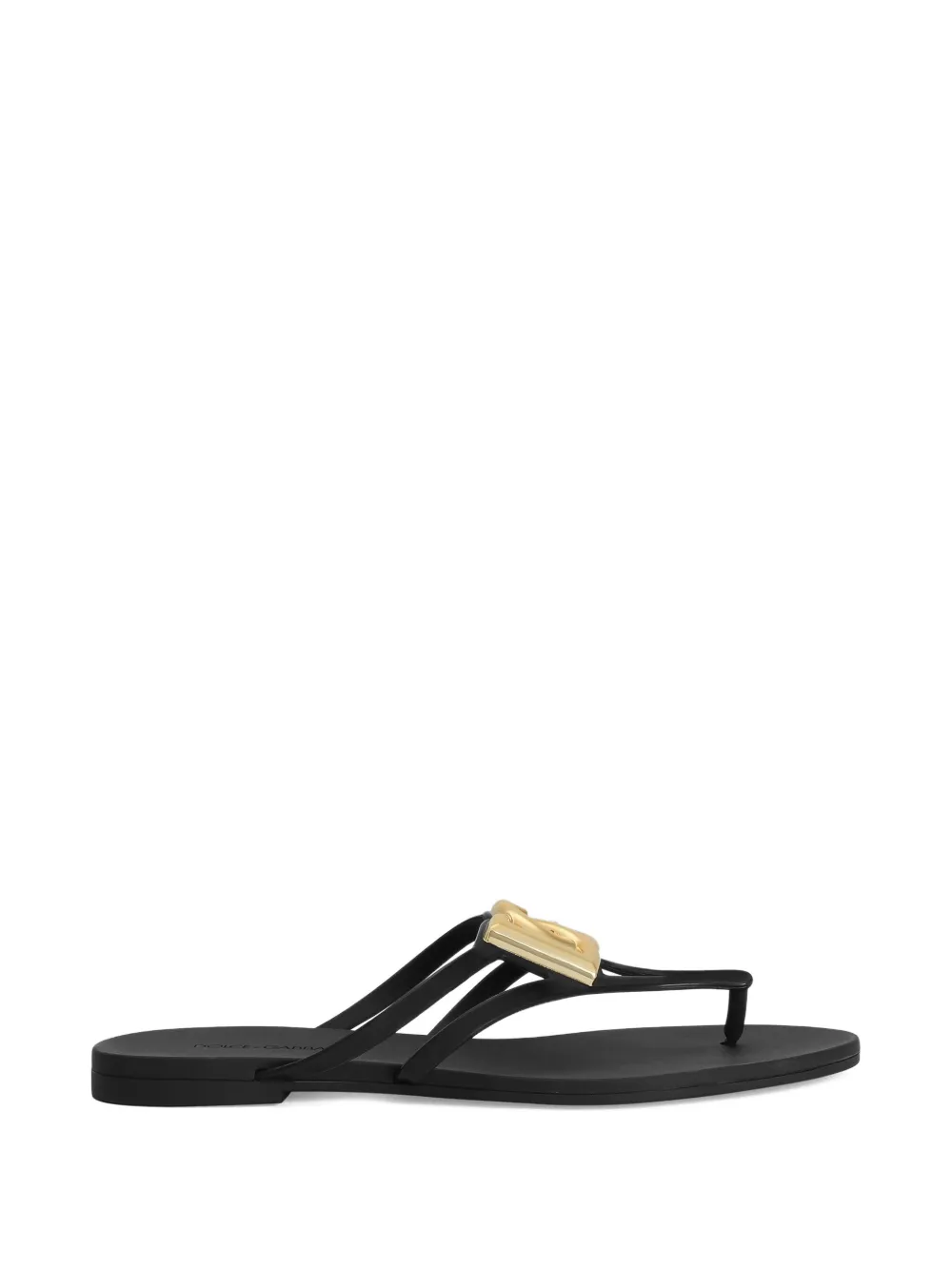 Dolce & Gabbana logo plaque flip-flops Zwart