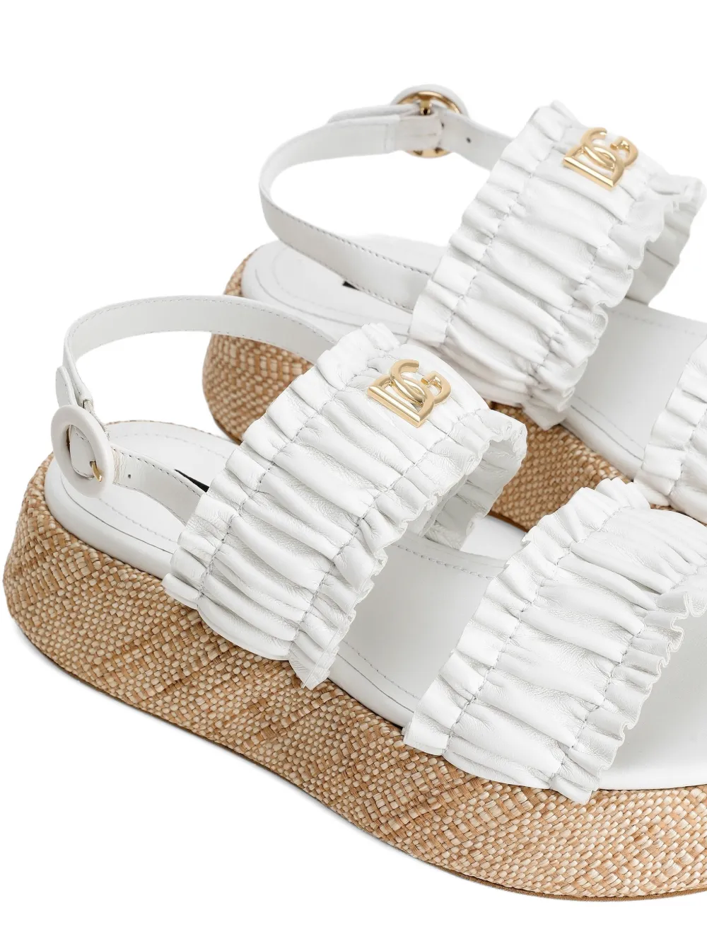 Dolce & Gabbana Kids Sandalen met gelaagd effect en logoplakkaat Wit