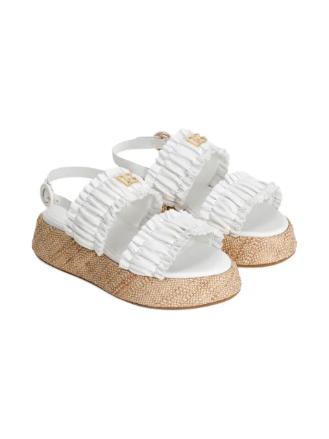 Dolce & Gabbana Kids shirred-effect logo-plaque sandals