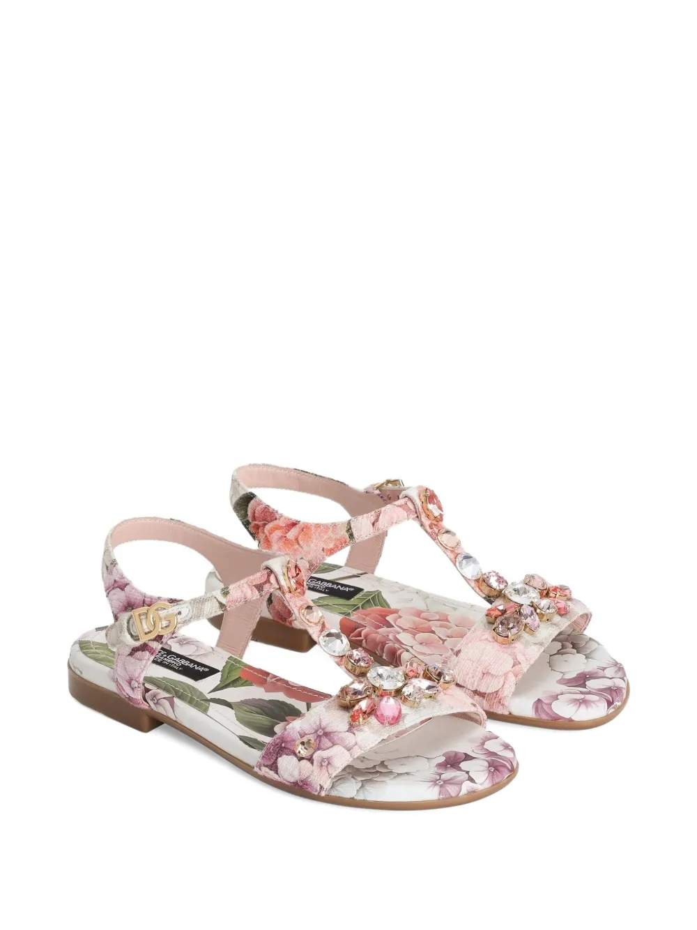 Dolce & Gabbana Kids Sandali a fiori - Bianco
