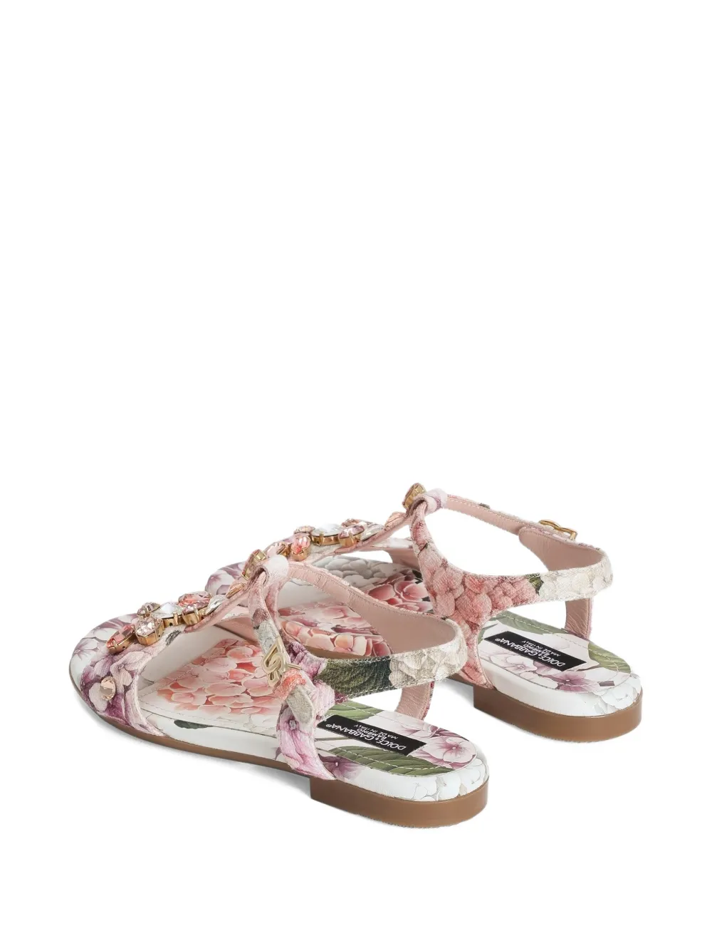 Dolce & Gabbana Kids Katoenen sandalen met bloemprint Wit