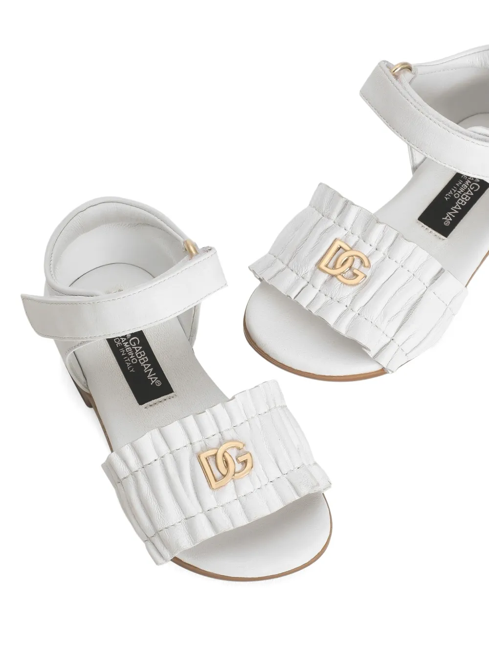 Dolce & Gabbana Kids Gelaagde sandalen met logo Wit
