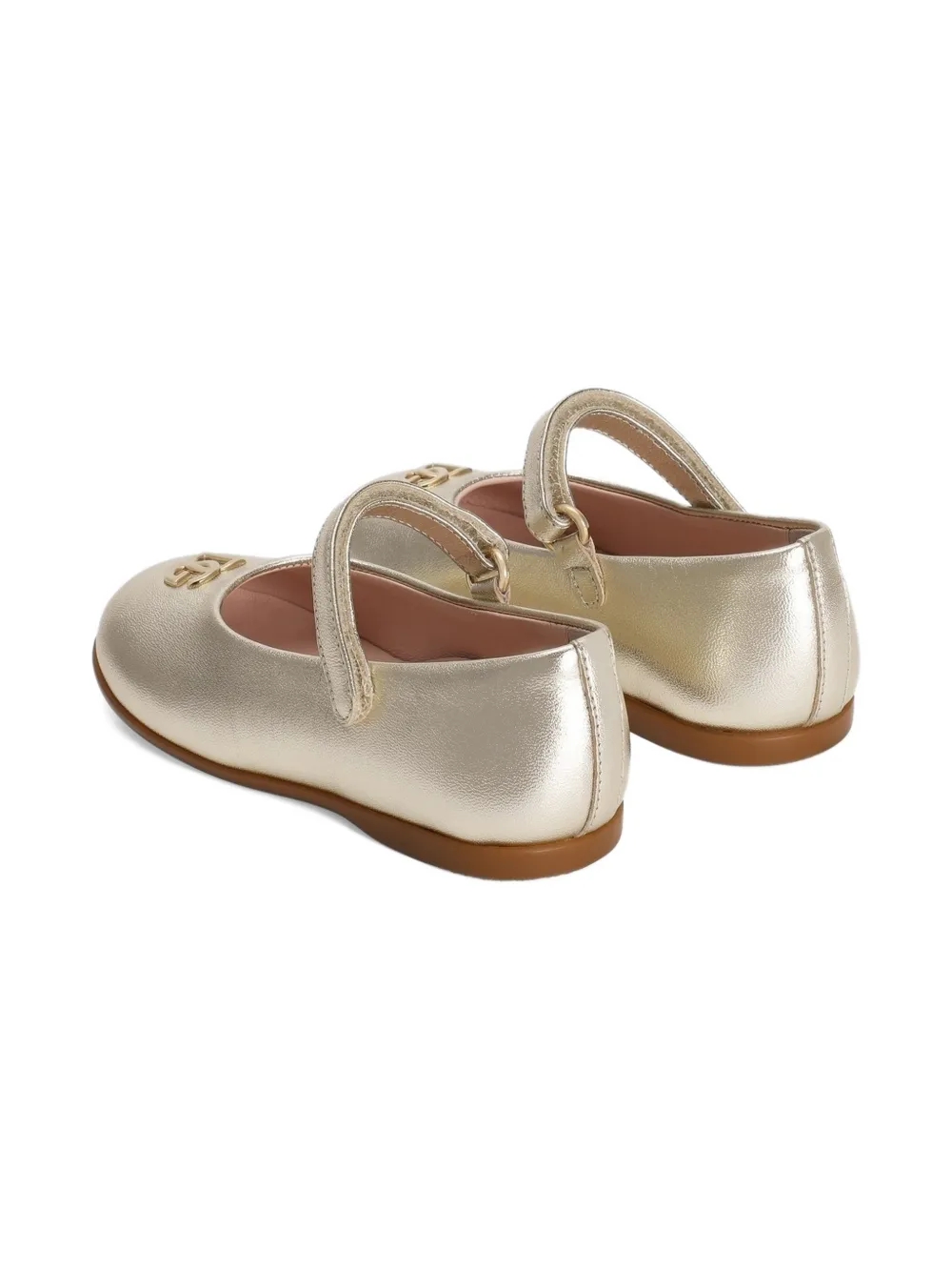 Dolce & Gabbana Kids Ballerina's met logoplakkaat Goud