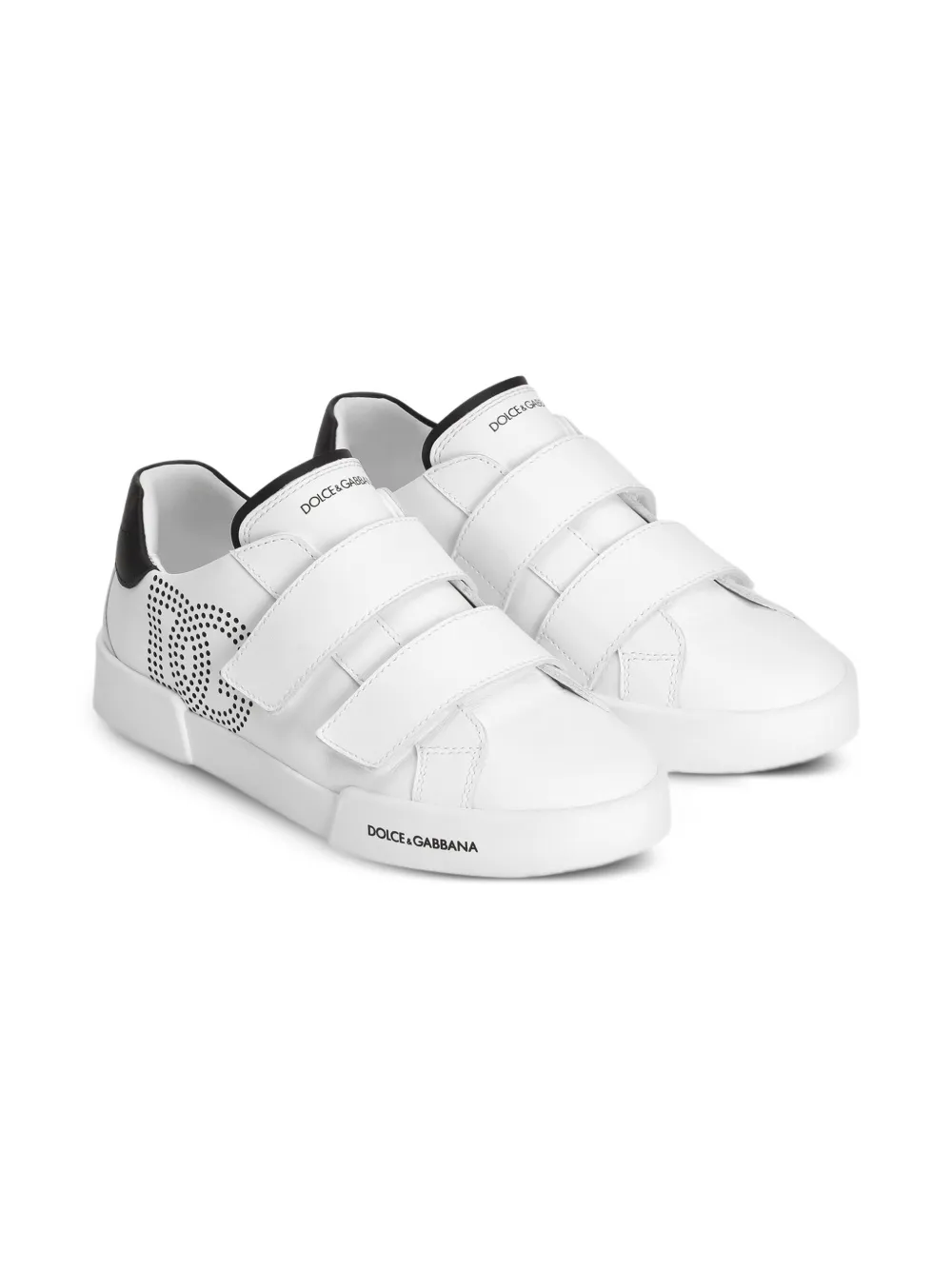 Dolce & Gabbana Kids Sneakers met logoband - Wit