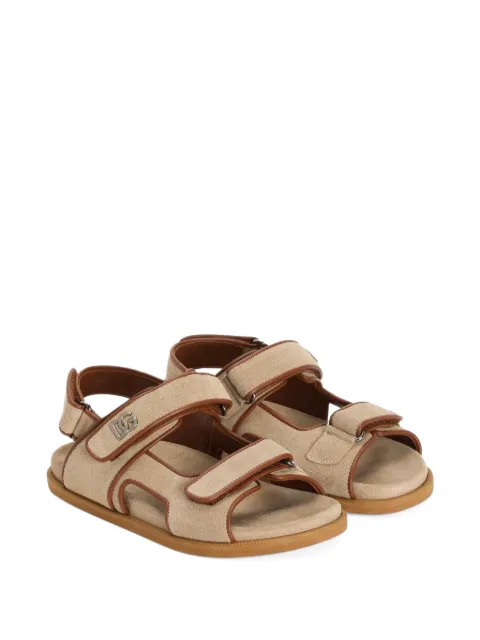 Dolce & Gabbana Kids Leren en nappa kalfsleren sandalen met split