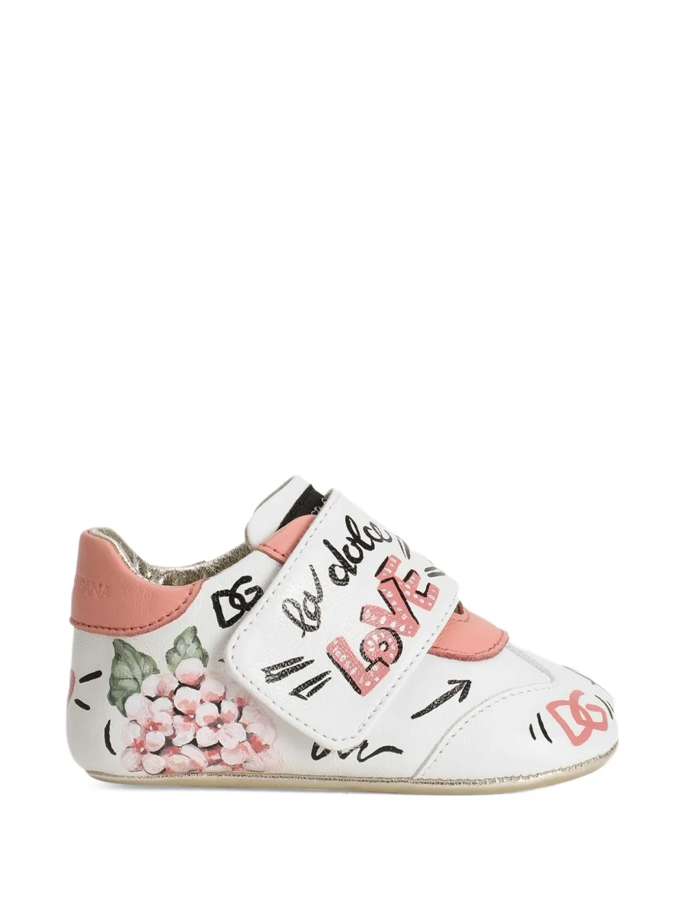 Dolce & Gabbana Kids Sneakers van lamsleer Wit