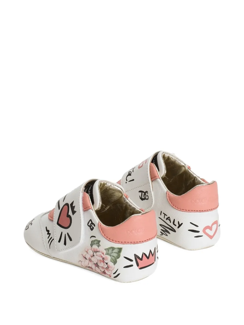 Dolce & Gabbana Kids Sneakers van lamsleer Wit