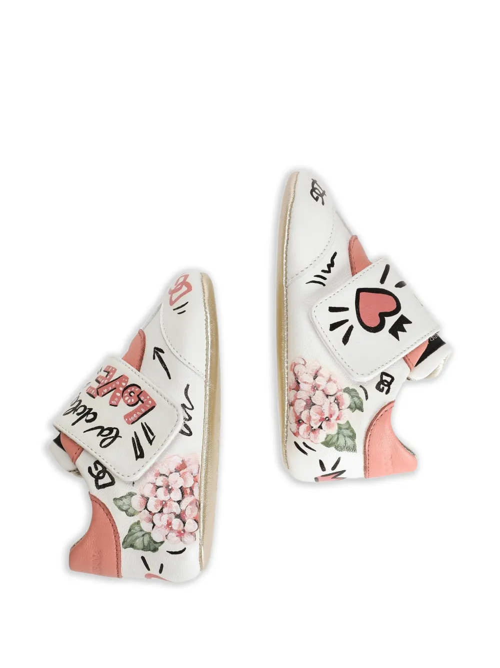 Dolce & Gabbana Kids Sneakers van lamsleer Wit