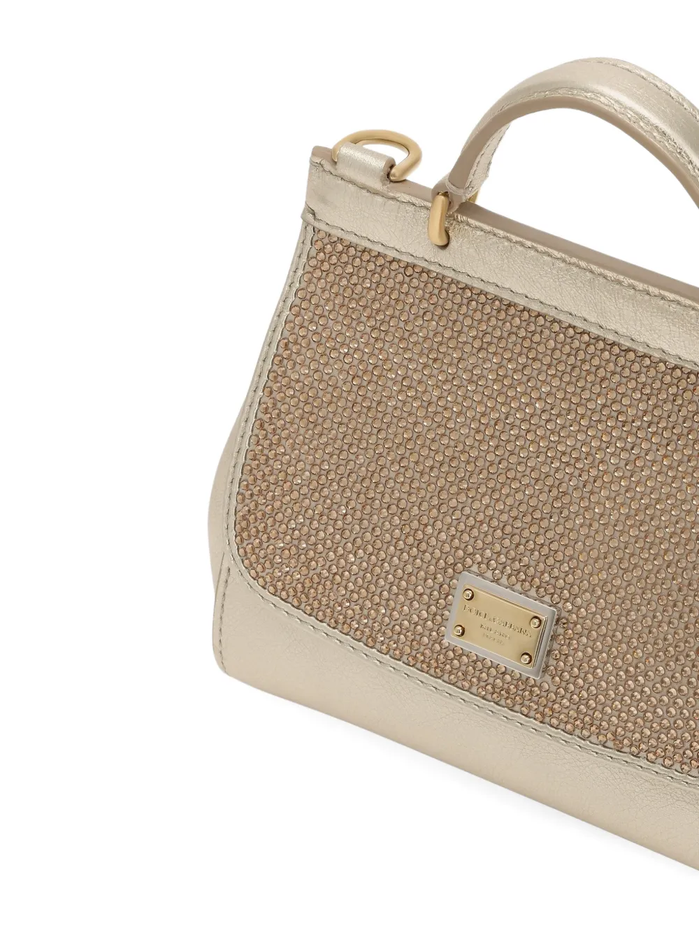 Dolce & Gabbana Kids Sicily shopper verfraaid met kristallen Goud
