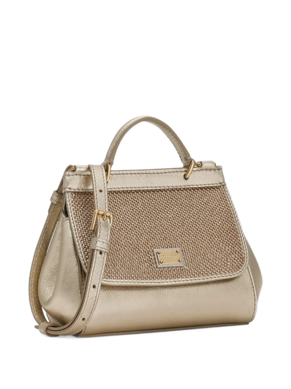Dolce & Gabbana Kids Sicily shopper verfraaid met kristallen Goud