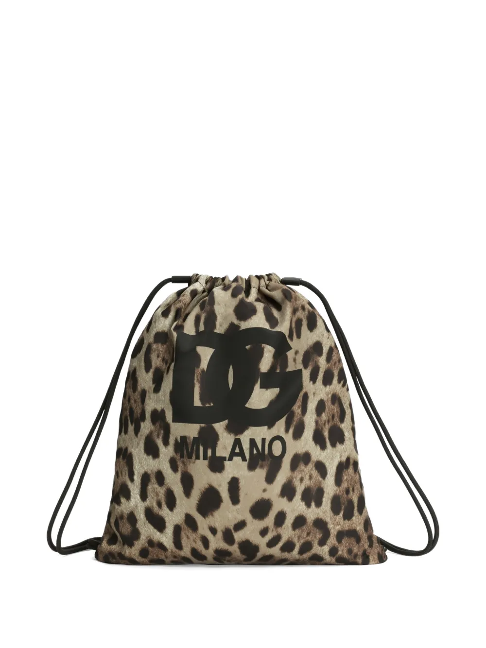 Dolce & Gabbana Kids leopard-print logo backpack - Marrone