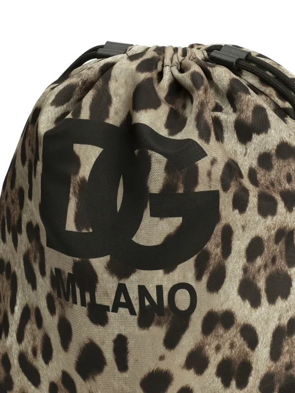Dolce & Gabbana Kids leopard-print Logo Backpack | Brown | FARFETCH JO