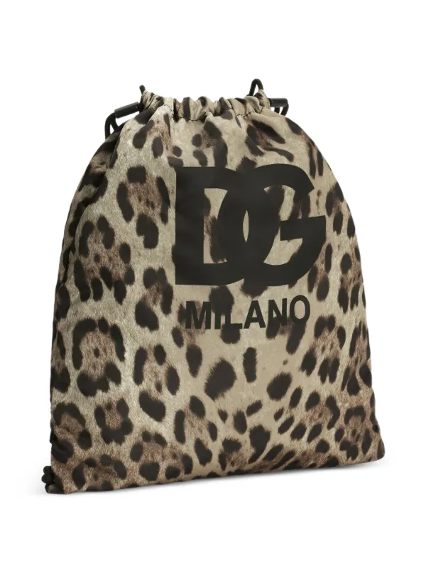 Dolce & Gabbana Kids leopard-print Logo Backpack | Brown | FARFETCH JO