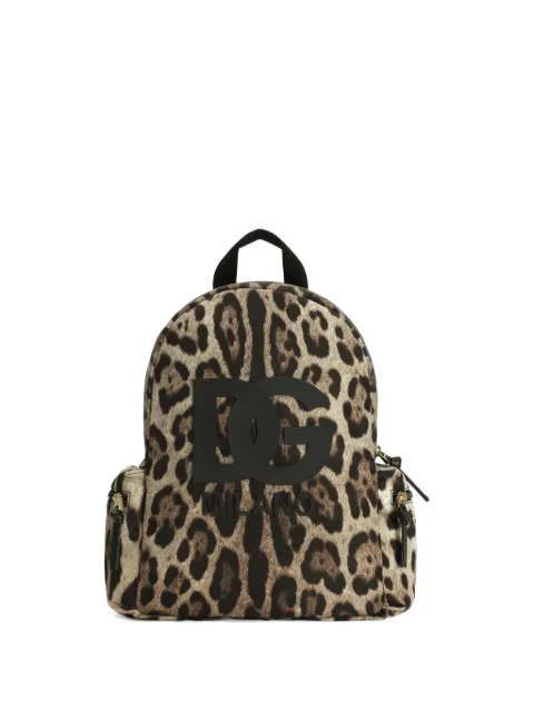 Dolce & Gabbana Kids mochila con estampado de leopardo