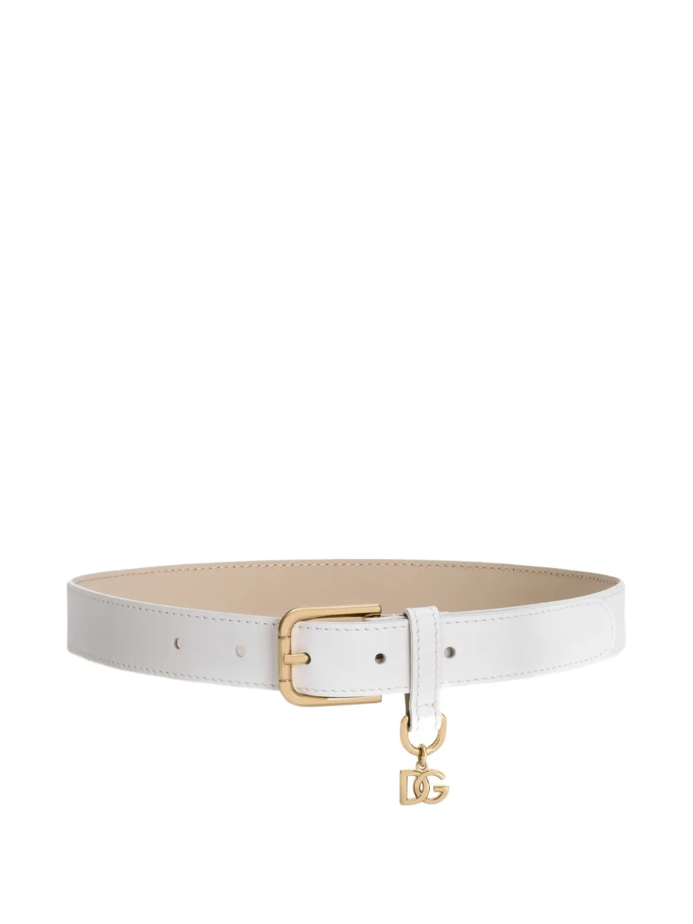 Dolce & Gabbana Kids buckle charm belt - Bianco