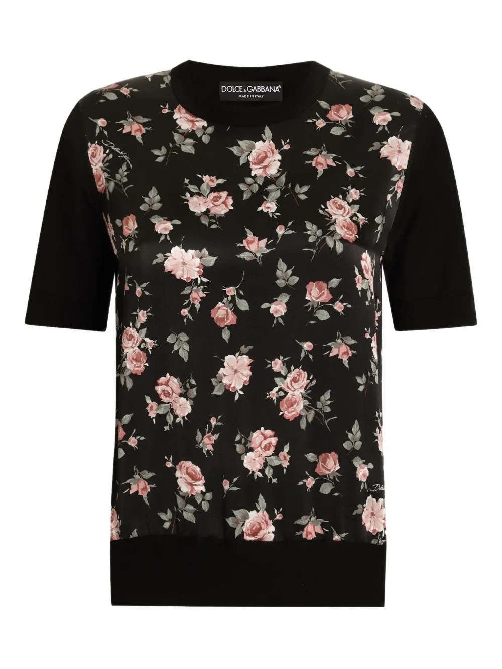 Dolce & Gabbana T-shirt a fiori - Nero
