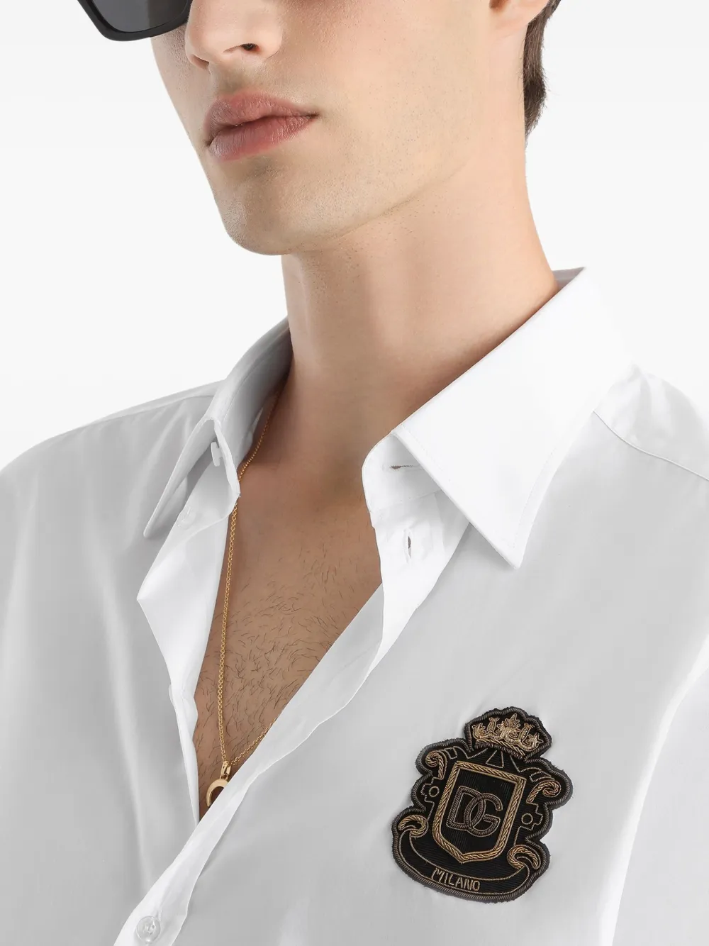 Dolce & Gabbana Overhemd met wapenschild-applicatie Wit