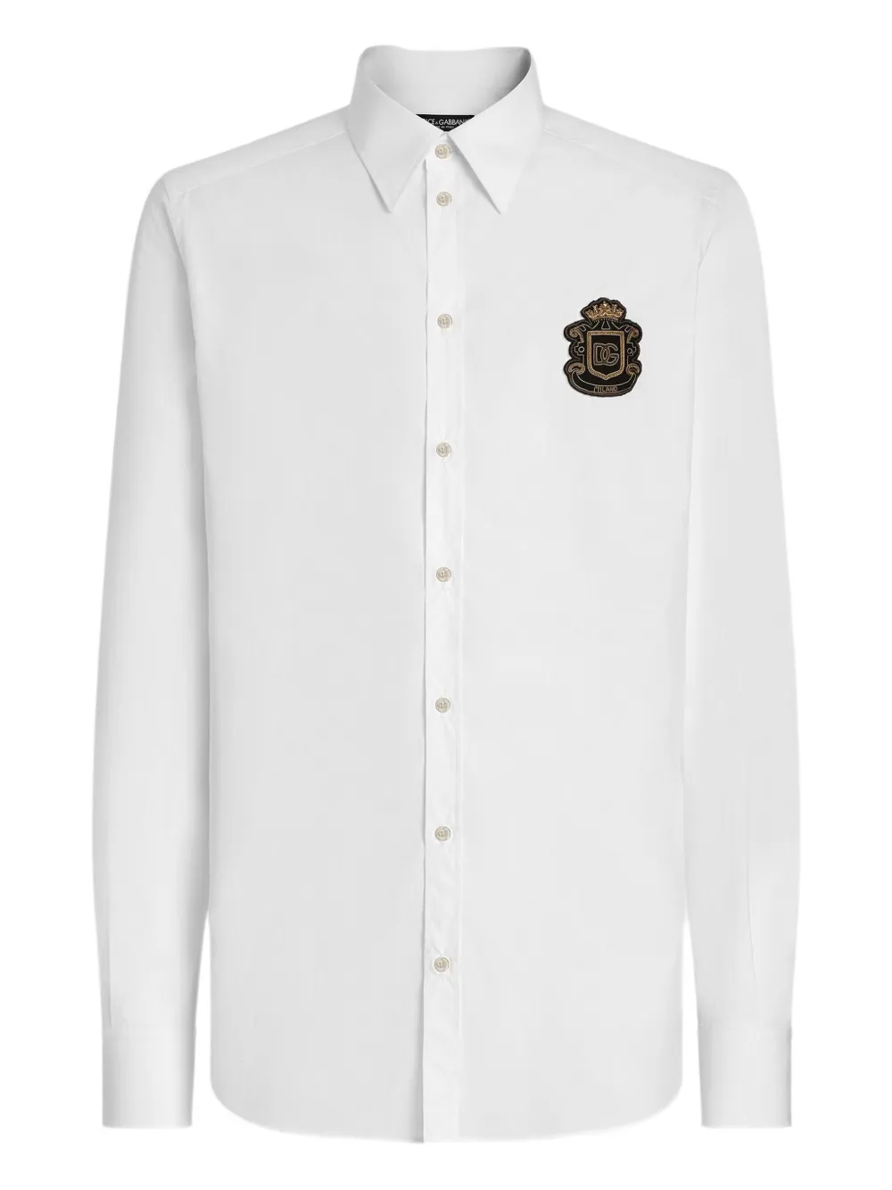 Dolce & Gabbana crest-appliqué shirt - White