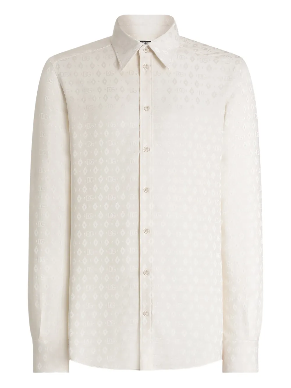 Dolce & Gabbana Martini Patterned Button-down Shirt In Neutral